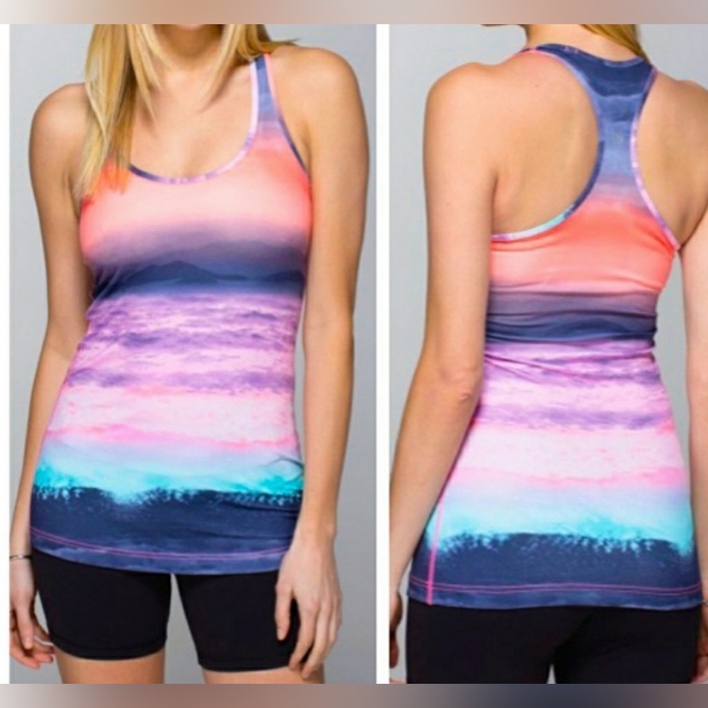 Lululemon RARE Beachscape Groovy short/racerback tank sz 10🦄